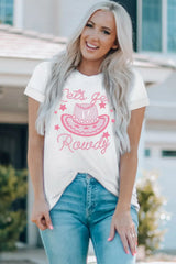 Cowboy Hat Graphic Round Neck Tee - Trendsi - Flyclothing LLC