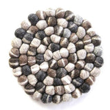 Hand Crafted Felt from Nepal: Trivet, Tie Dye Grey - Global Groove (T) - Global Groove