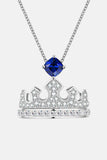 Zircon Lab-Grown Sapphire Crown Shape Pendant Necklace - Flyclothing LLC