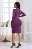 Cutout Twisted Long Sleeve Dress - Trendsi - Flyclothing LLC