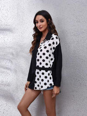 Contrast Button Up Long Sleeve Shirt - Trendsi