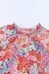 Floral Mock Neck Tank Top - Trendsi - Flyclothing LLC