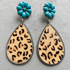 Turquoise Flower Teardrop Earrings - Flyclothing LLC