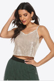 Sequin Cropped Cami - Trendsi