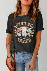 CAN'T BE TAMED Graphic Short Sleeve Tee - Trendsi - Flyclothing LLC