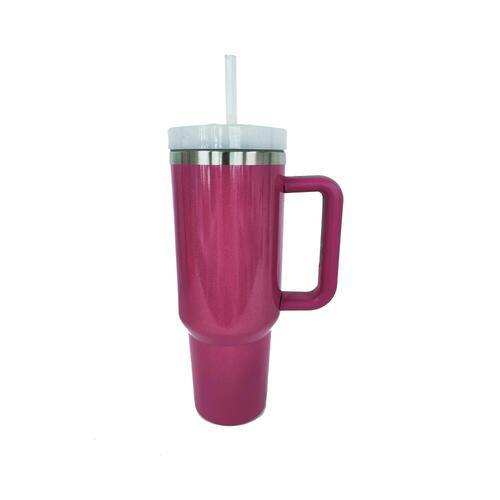 Stainless Steel Tumbler with Handle and Straw - Trendsi - Flyclothing LLC