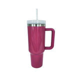 Stainless Steel Tumbler with Handle and Straw - Trendsi