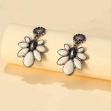 Artificial Turquoise Flower Earrings - Trendsi - Flyclothing LLC