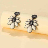 Artificial Turquoise Flower Earrings - Trendsi - Flyclothing LLC