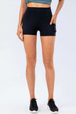 Slim Fit Wide Waistband Sports Shorts - Trendsi - Flyclothing LLC