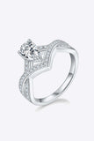 1 Carat Moissanite Teardrop 925 Sterling Silver Ring - Trendsi - Flyclothing LLC