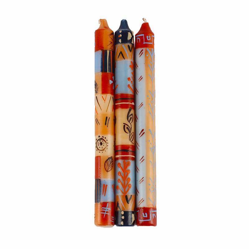 Hand Painted Candles in Uzushi Design (three tapers) - Nobunto - Flyclothing LLC