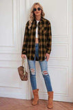 Plaid Button Up Dropped Shoulder Outerwear - Trendsi - Flyclothing LLC
