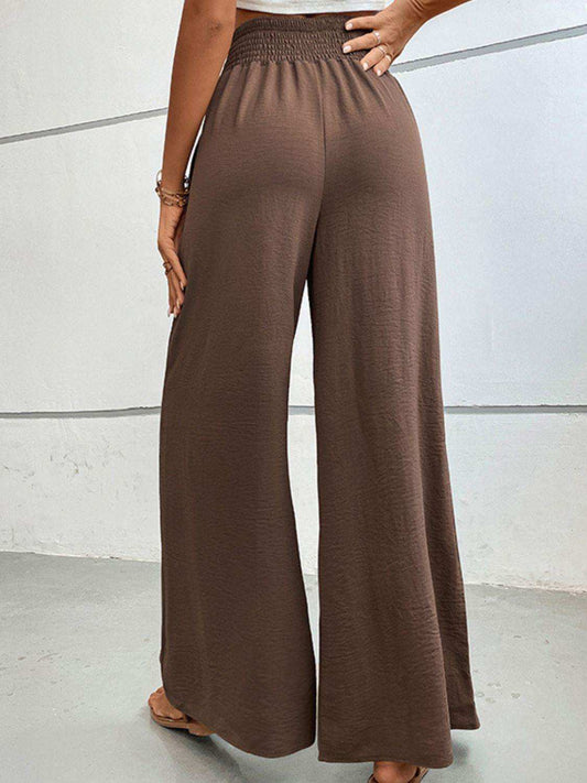 Wide Waistband Relax Fit Long Pants - Trendsi - Flyclothing LLC