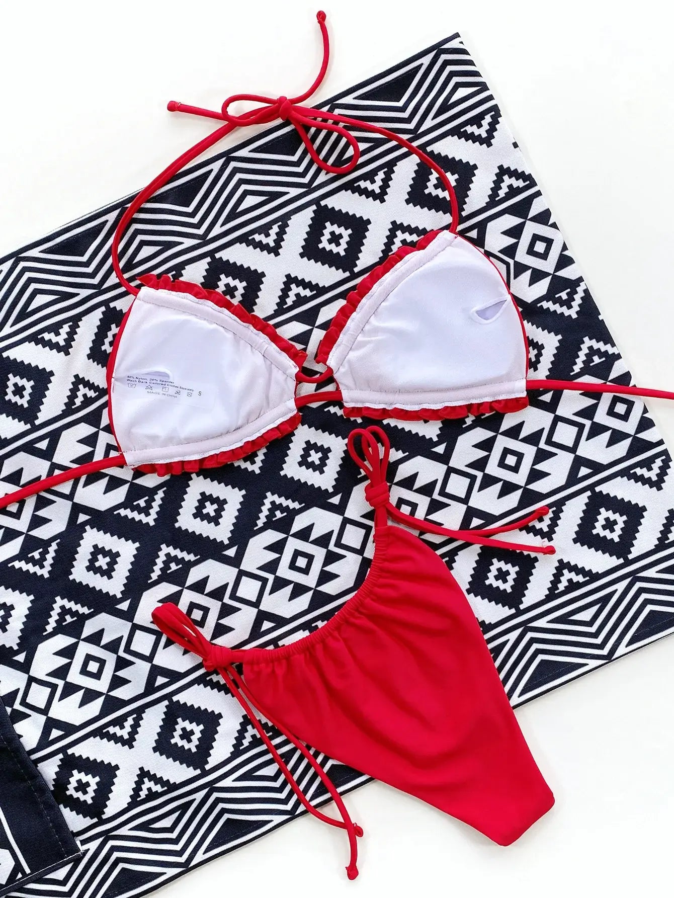 Frill Trill Halter Neck Bikini Set - Trendsi - Flyclothing LLC