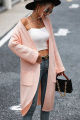 Dropped Shoulder Long Sleeve Cardigan with Pocket - Trendsi - Flyclothing LLC