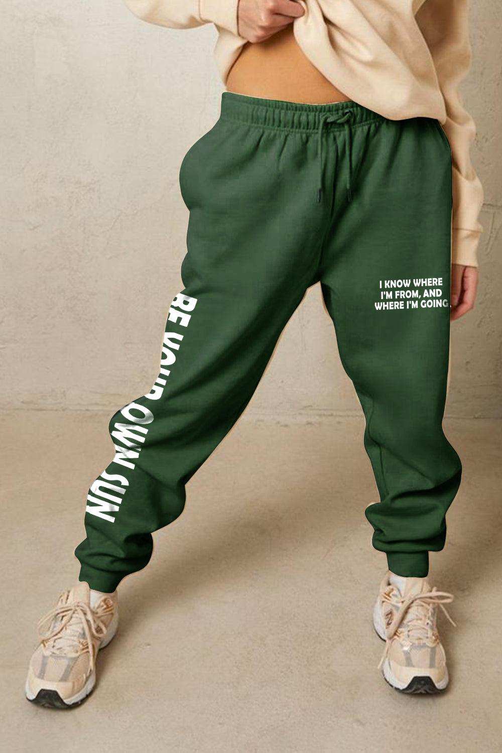 Simply Love Full Size BE YOUR OWN SUN Graphic Sweatpants - Trendsi - Flyclothing LLC