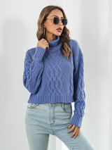 Turtleneck Dropped Shoulder Sweater - Trendsi - Flyclothing LLC