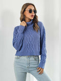 Turtleneck Dropped Shoulder Sweater - Trendsi - Flyclothing LLC