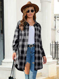 Plaid Button Up Dropped Shoulder Shirt - Trendsi - Flyclothing LLC