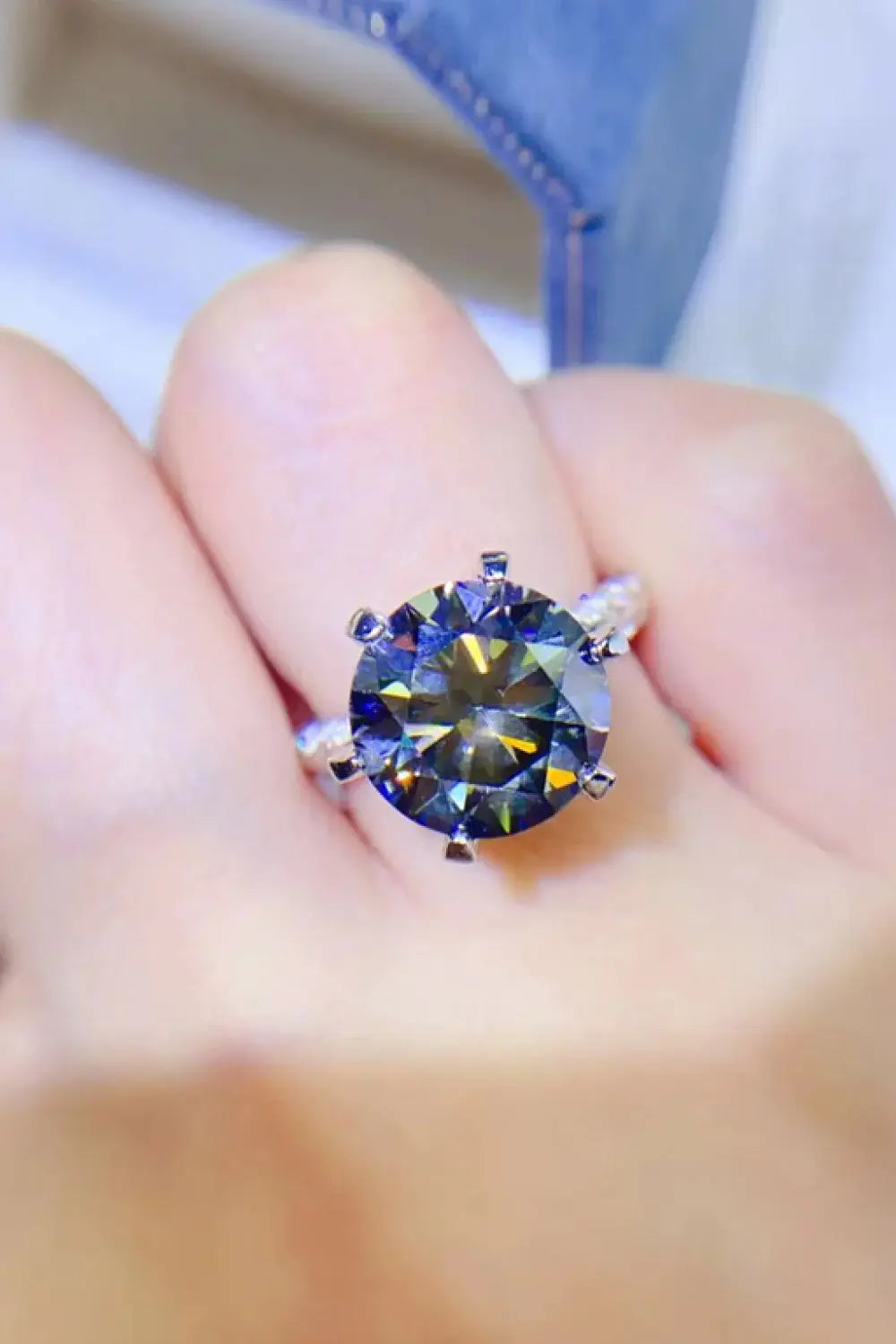 5 Carat Moissanite 925 Sterling Silver Ring - Trendsi - Flyclothing LLC