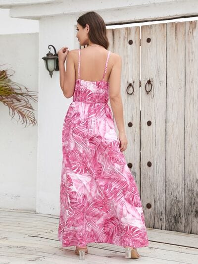 Printed Surplice Spaghetti Strap Dress - Trendsi