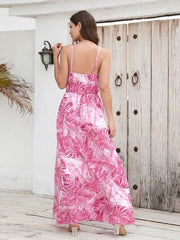 Printed Surplice Spaghetti Strap Dress - Trendsi