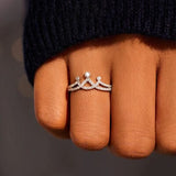 Crown Shape Inlaid Zircon 925 Sterling Silver Ring - Trendsi