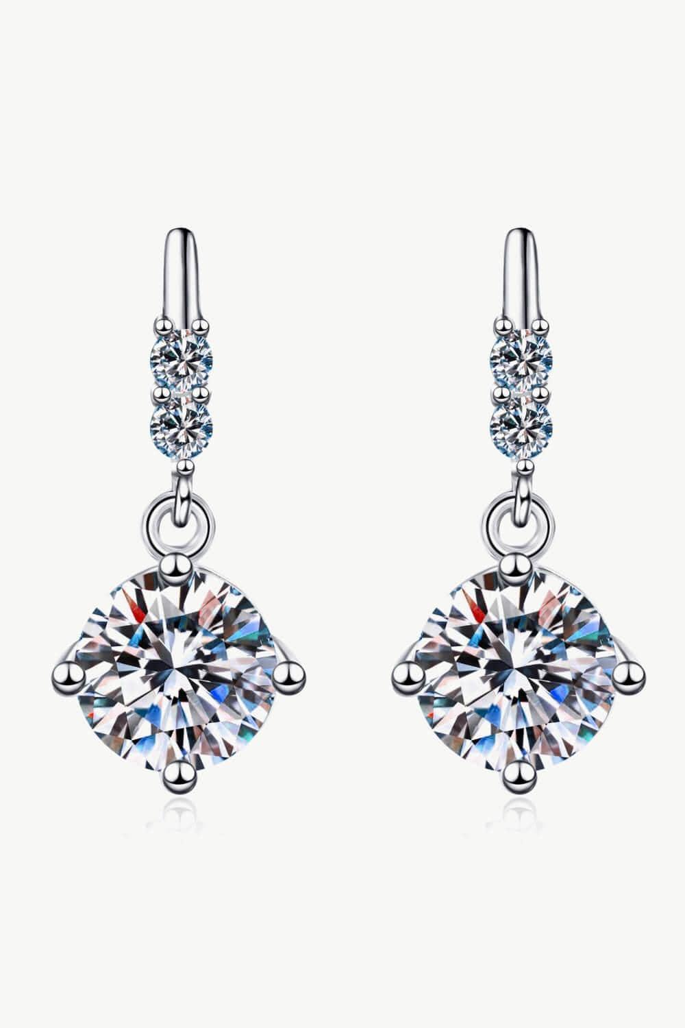 1 Carat Moissanite Drop Earrings - Trendsi