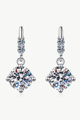 1 Carat Moissanite Drop Earrings - Trendsi