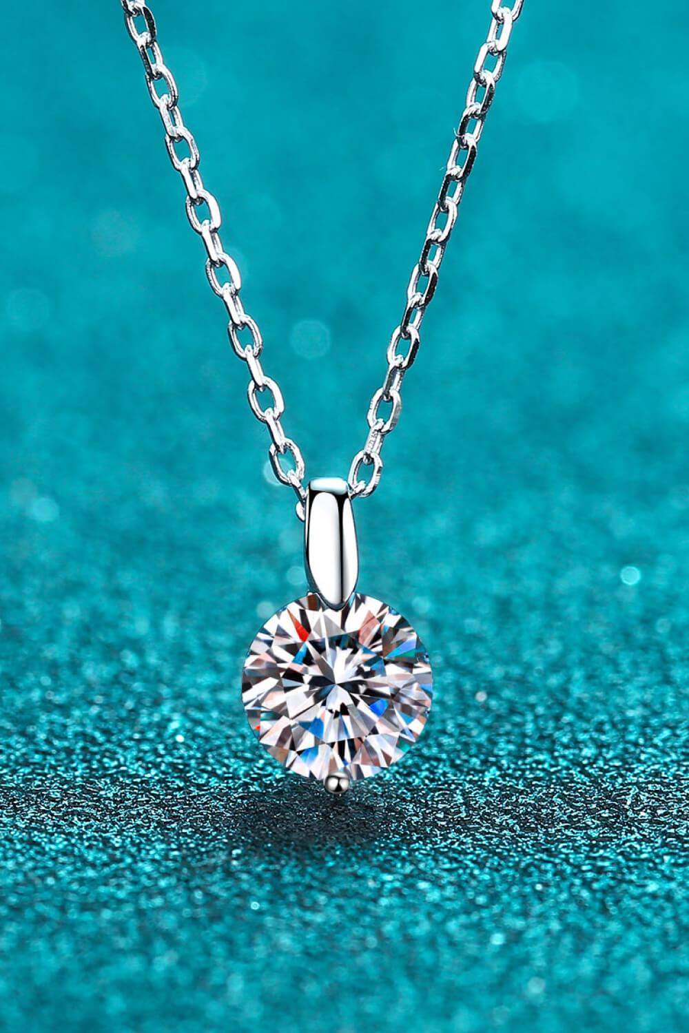Minimalist 925 Sterling Silver Moissanite Pendant Necklace - Trendsi - Flyclothing LLC
