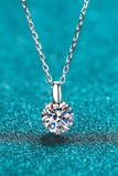 Minimalist 925 Sterling Silver Moissanite Pendant Necklace - Flyclothing LLC