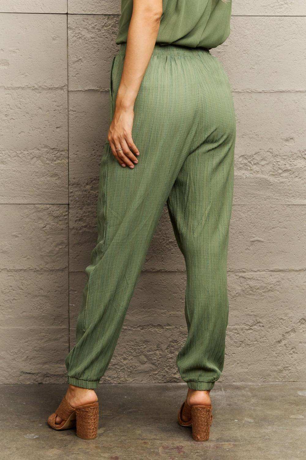 Tie Waist Long Pants with Pocket - Trendsi - Flyclothing LLC