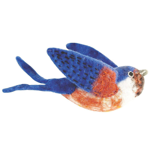 Felt Bird Garden Ornament - Barn Swallow - Wild Woolies (G) - Wild Woolies