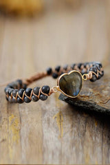 Handmade Heart Shape Natural Stone Bracelet - Trendsi
