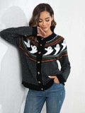 Ghost Button Up Long Sleeve Cardigan - Trendsi - Flyclothing LLC