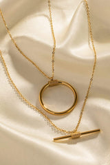 Double-Layered Stainless Steel Necklace - Trendsi - Flyclothing LLC