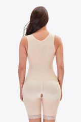 Full Size Lace Trim Shapewear with Zipper - Trendsi - Flyclothing LLC