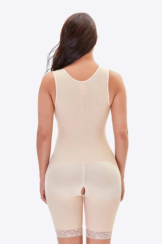 Full Size Lace Trim Shapewear with Zipper - Trendsi - Flyclothing LLC