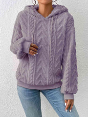 Drawstring Long Sleeve Hoodie - Trendsi