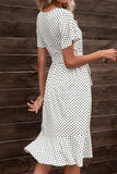 Tie Waist Petal Sleeve Ruffle Hem Dress - Trendsi - Flyclothing LLC