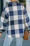Plaid Button Up Dropped Shoulder Jacket - Trendsi - Flyclothing LLC
