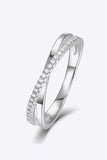 Moissanite Crisscross 925 Sterling Silver Ring - Trendsi - Flyclothing LLC