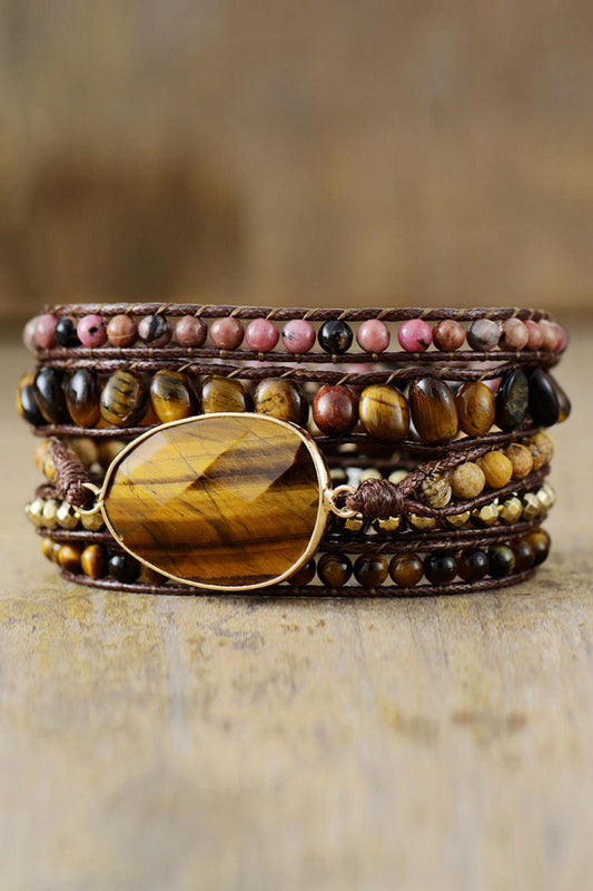 Natural Stone Layered Bracelet - Trendsi
