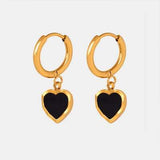 18K Gold-Plated Heart Drop Earrings - Trendsi - Flyclothing LLC