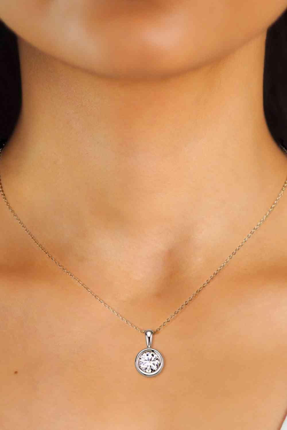 2 Carat Moissanite 925 Sterling Silver Necklace - Trendsi - Flyclothing LLC