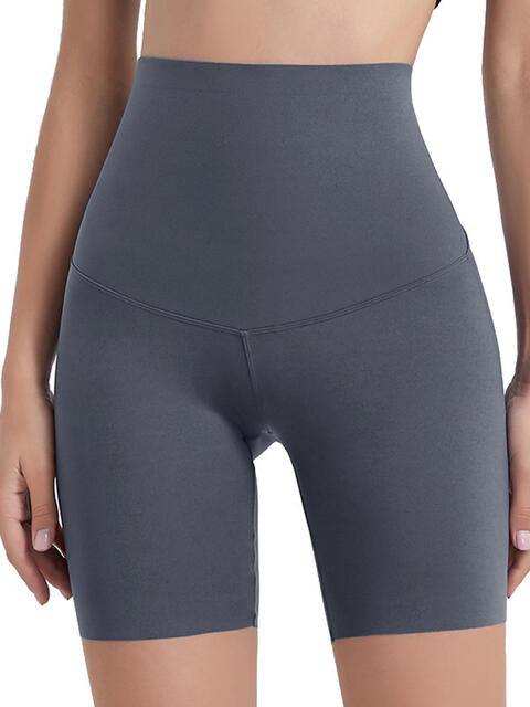 Wide Waistband Sports Shorts - Trendsi - Flyclothing LLC