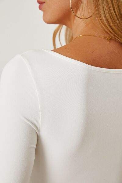 Ruched Long Sleeve T-Shirt - Trendsi - Flyclothing LLC