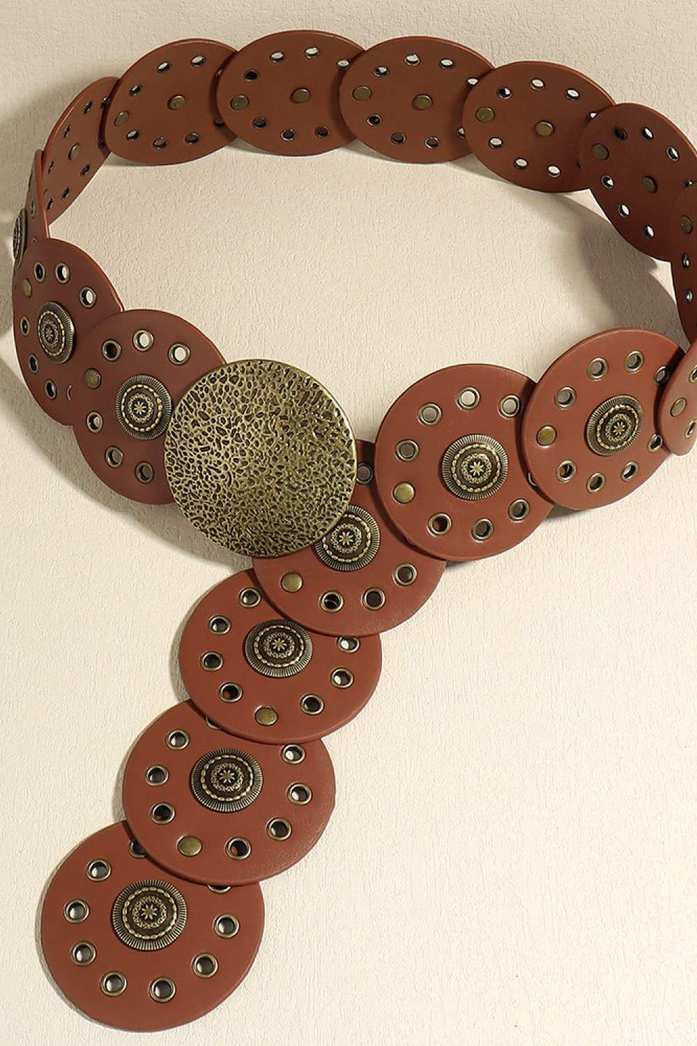 Round Shape PU Leather Belt - Trendsi - Flyclothing LLC