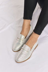 Forever Link Rhinestone Point Toe Loafers - Trendsi